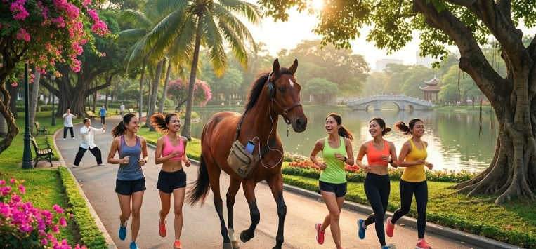 Ngọ chạy bộ rèn luyện sức khỏe: Cảm hứng từ những bước chạy cùng các VĐV trẻ đẹp khỏe