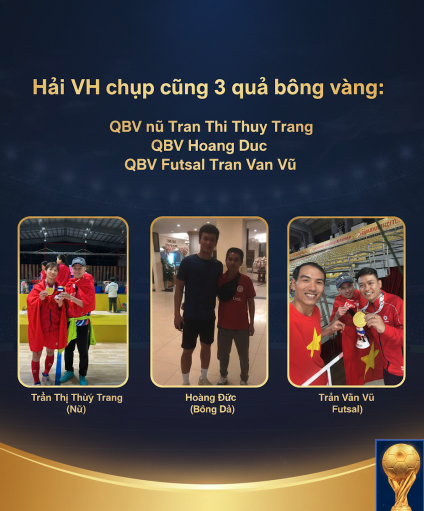 Hải VH là admin Ngọ.vn chụp cùng 3 quả bóng vàng: Khoảnh khắc hội ngộ những huyền thoại